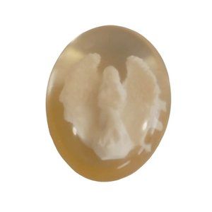 Hope White Angel 1.5" Clear Pocket Stone Resin Calming Religious Comfort